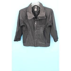 THE NORTH FACE BOYS SIZE S 7/8 BLACK RAIN JACKET WINDBLOCKER HYVENT